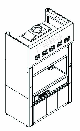 全鋼通風(fēng)柜3D結(jié)構(gòu)示意圖
